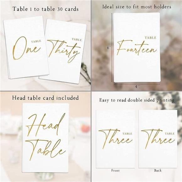 Wedding Table Numbers - Gold Table Numbers for Wedding Reception - Table Number - Picture 2 of 7